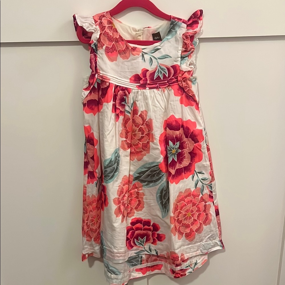 Tea Collection Coral and Pink Dress